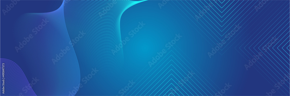 Blue abstract modern banner background design. Vector graphic pattern template illustration.