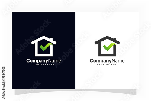 home logo and tick mark shape