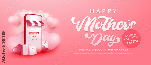 Happy mother's day sale banner online shopping store