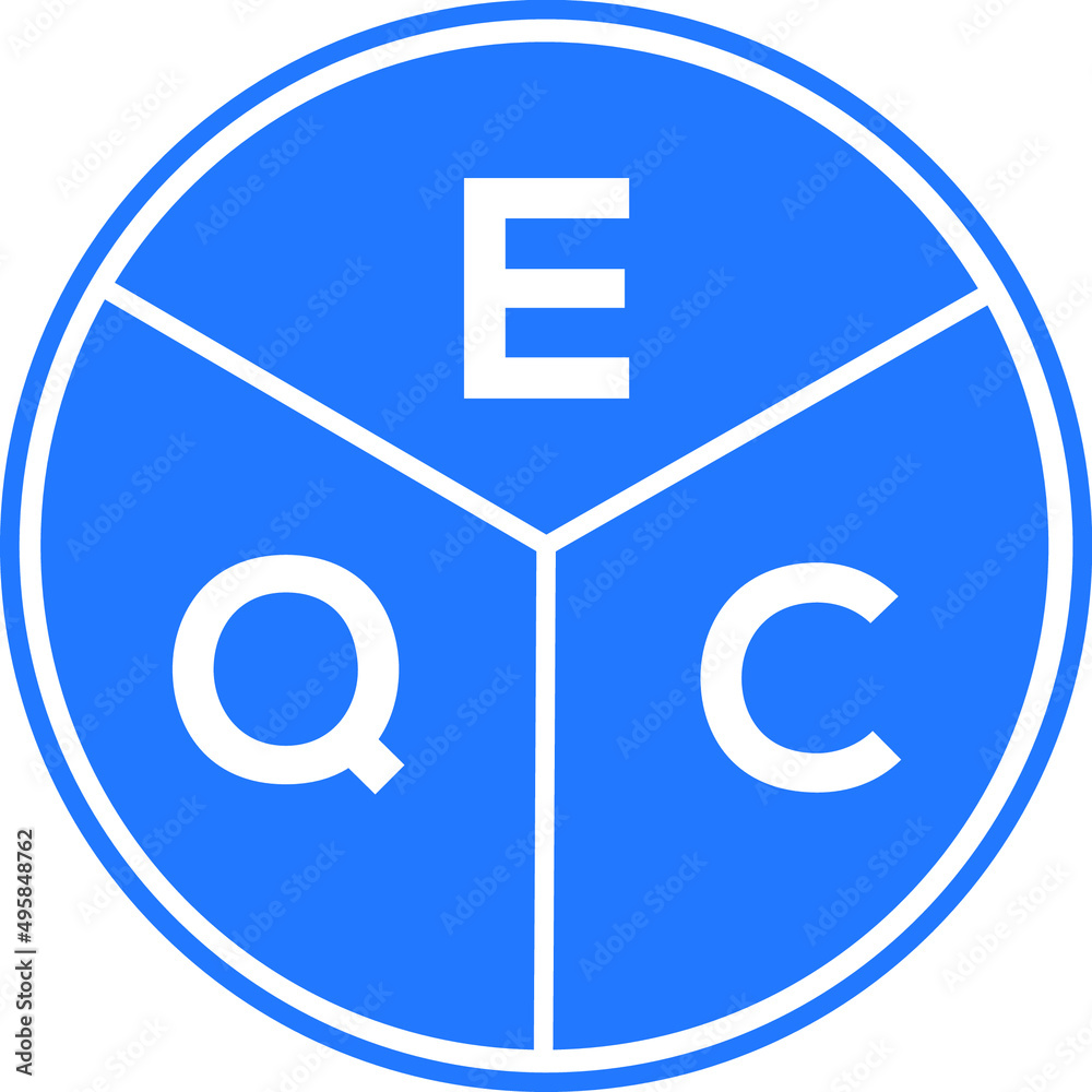 EQC letter logo design on White background. EQC creative Circle letter logo concept. EQC letter design. 