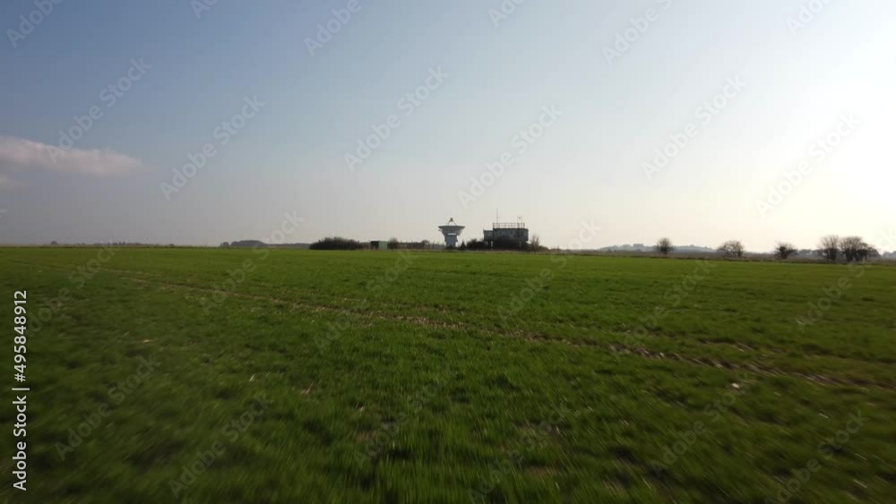 Incredible dynamic and cinematic drone shot flying towards observatory Incredible dynamic and cinematic drone shot flying towards observatory