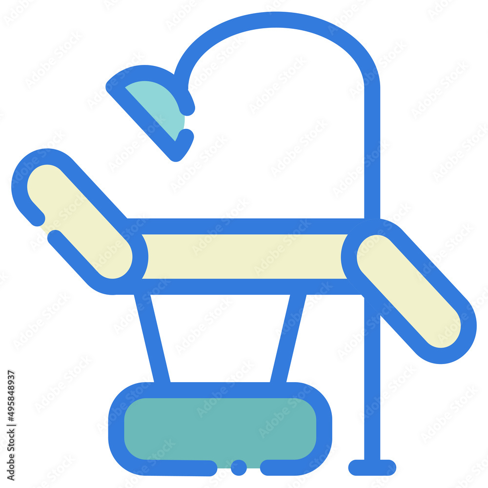 Dentist Chair Icon Illustration with Flat Style Dentist Chair Icon Illustration with Flat Style