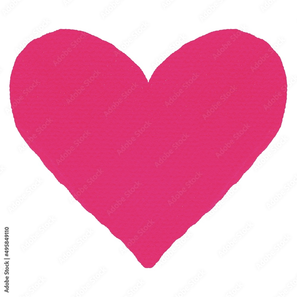 Watercolor heart icon on white background 