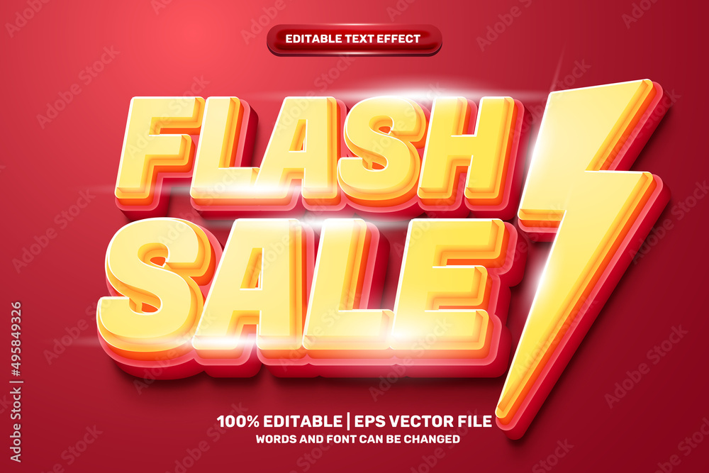 modern flash sale Bold 3D Editable text Effect Style modern flash sale Bold 3D Editable text Effect Style