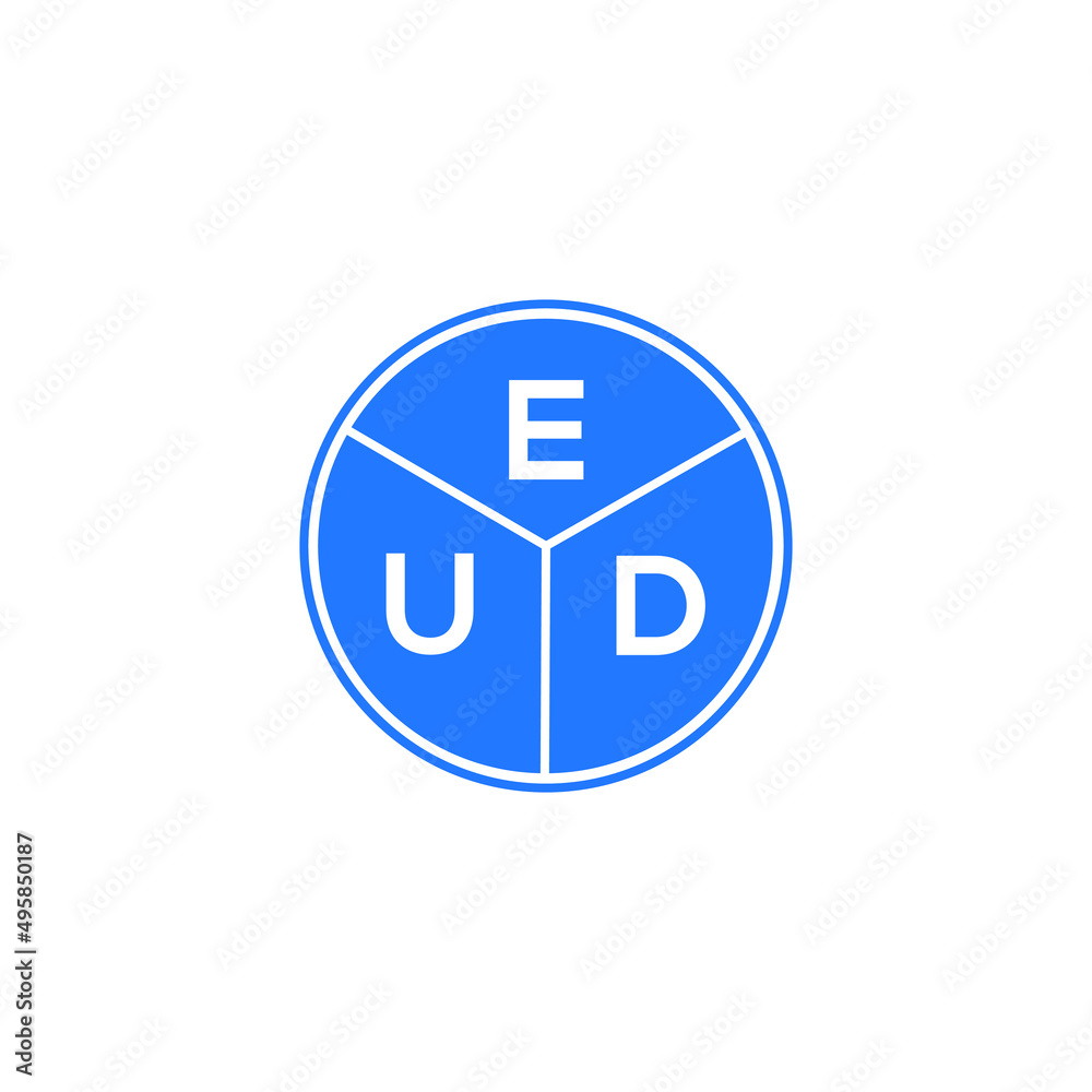 EUD letter logo design on white background. EUD creative circle letter logo concept. EUD letter design. EUD letter logo design on white background. EUD creative circle letter logo concept. EUD letter design.
