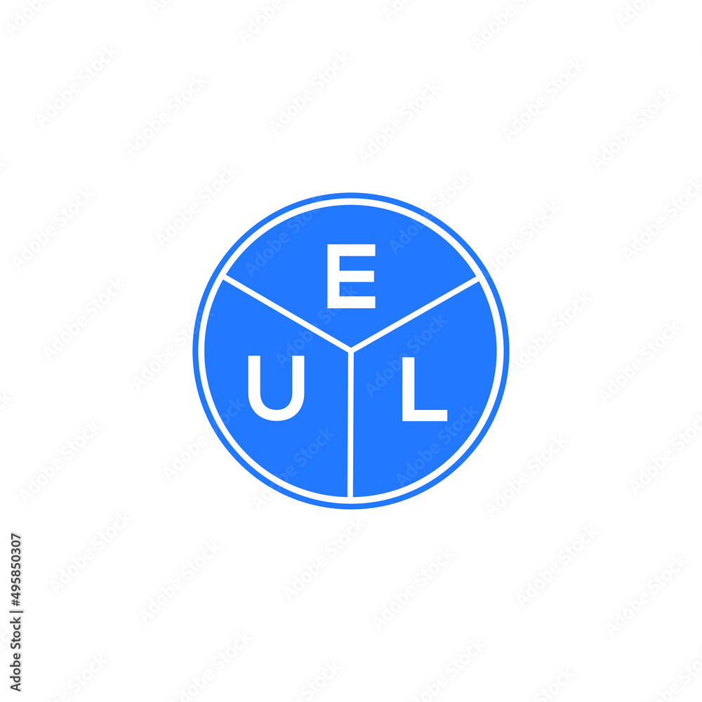 EUL letter logo design on white background. EUL creative circle letter logo concept. EUL letter design. EUL letter logo design on white background. EUL creative circle letter logo concept. EUL letter design.