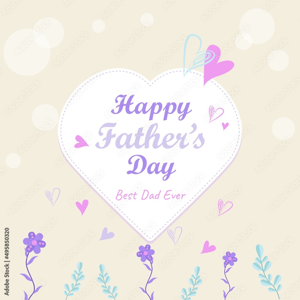 Happy father's day gretting card background with smooth color and copy space area