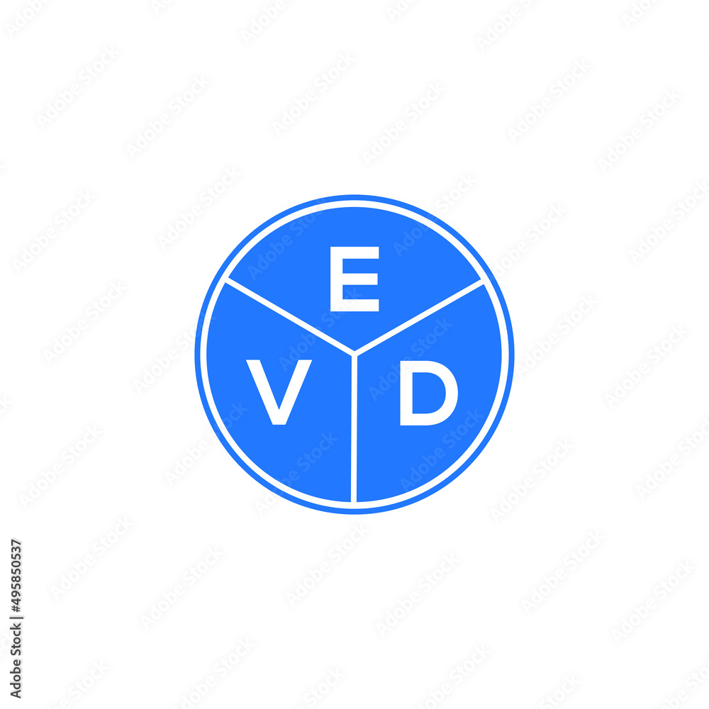 EVD letter logo design on White background. EVD creative Circle letter logo concept. EVD letter design. EVD letter logo design on White background. EVD creative Circle letter logo concept. EVD letter design.