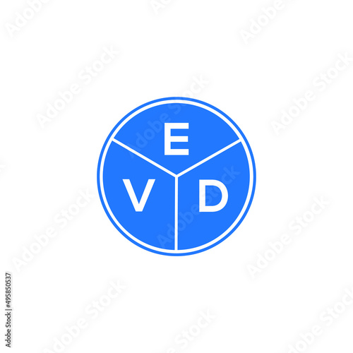 EVD letter logo design on White background. EVD creative Circle letter logo concept. EVD letter design. 