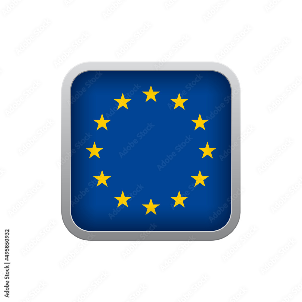 Vector square icon of European Union flag. Isolated on white background Vector square icon of European Union flag. Isolated on white background