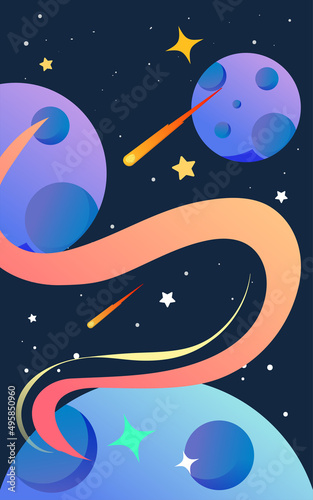 Astronaut in space with planet in background, world space day, vector illustration