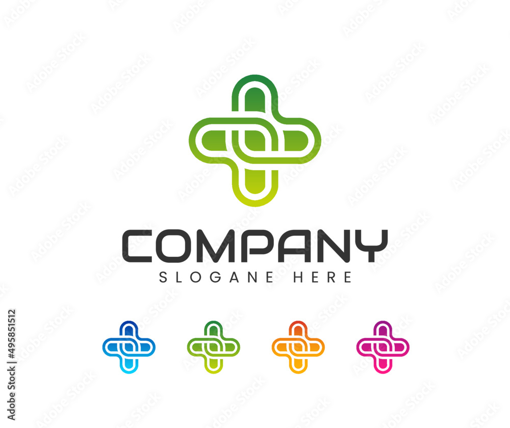 Medical cross and health pharmacy logo vector template. Abstract medical cross logo template Medical cross and health pharmacy logo vector template. Abstract medical cross logo template