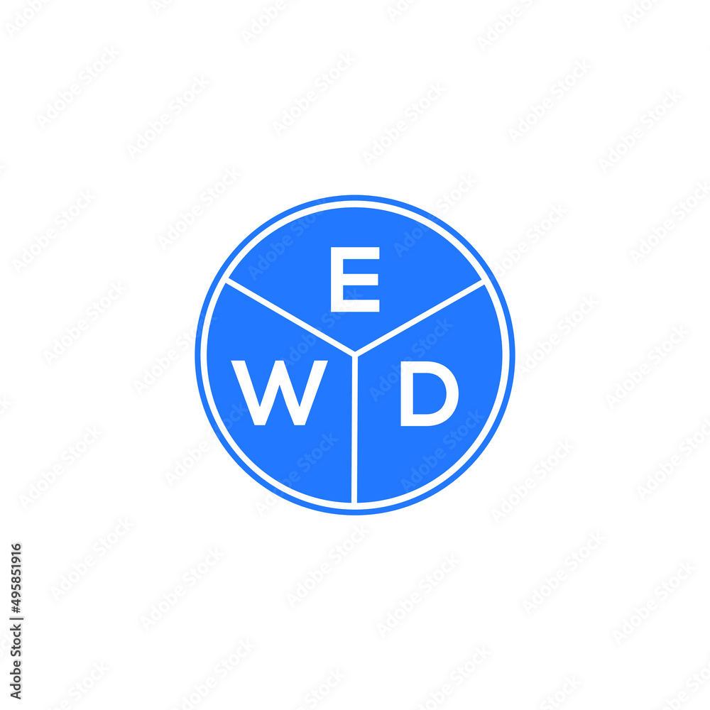 EWD letter logo design on White background. EWD creative Circle letter logo concept. EWD letter design. 