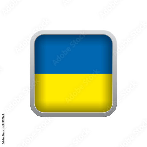 Vector square icon of Ukraine flag. Isolated on white background