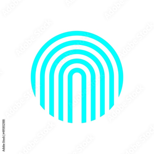 Fototapeta Naklejka Na Ścianę i Meble -  Sky Blue Fingerprint. Logo. Isolated fingerprint on white background.high quality fingerprint line icon isolated on white background. Security access concept.