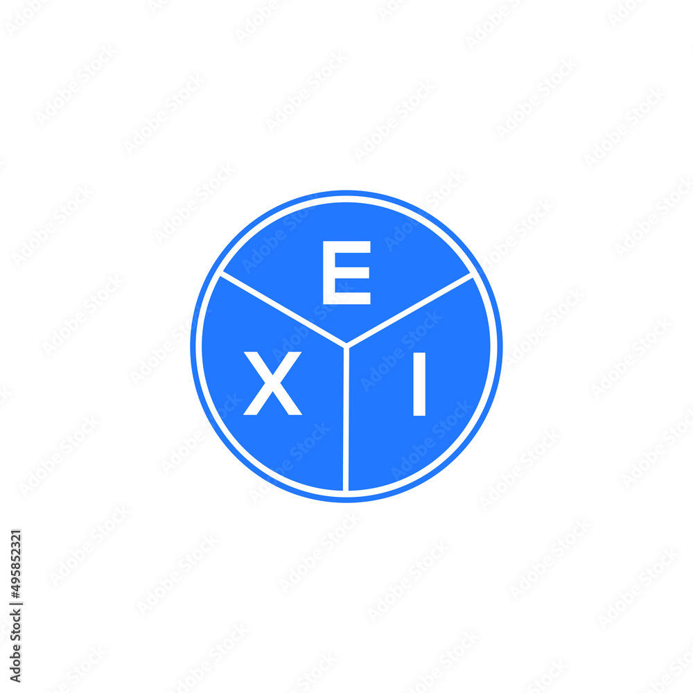EXI letter logo design on White background. EXI creative Circle letter logo concept. EXI letter design. EXI letter logo design on White background. EXI creative Circle letter logo concept. EXI letter design.