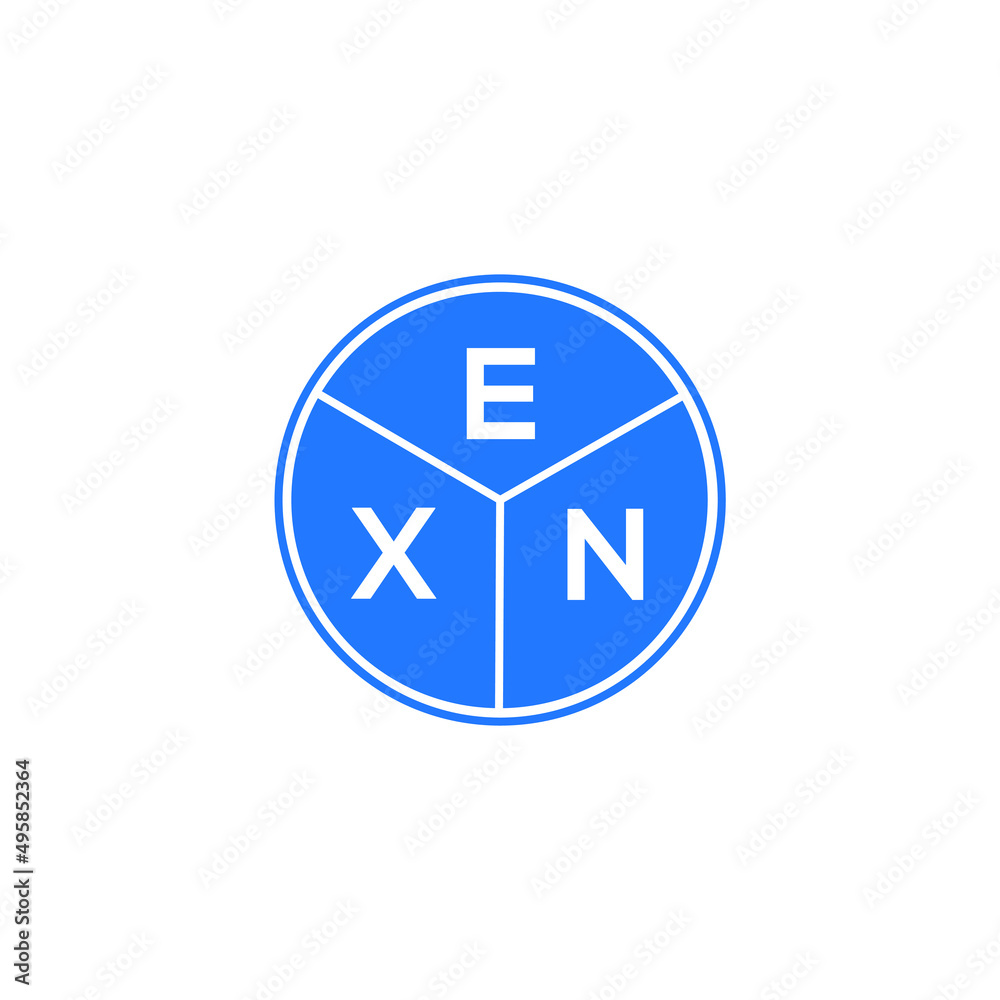 Fototapeta premium EXN letter logo design on White background. EXN creative Circle letter logo concept. EXN letter design. 