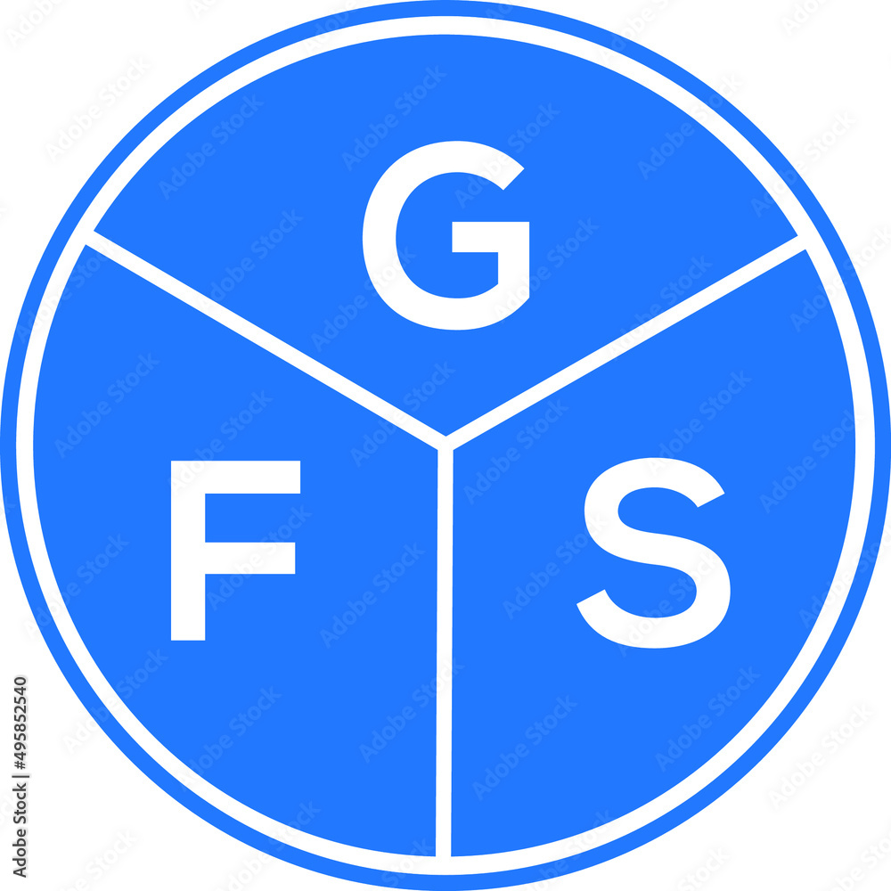 GFS letter logo design on White background. GFS creative Circle letter logo concept. GFS letter design. GFS letter logo design on White background. GFS creative Circle letter logo concept. GFS letter design.