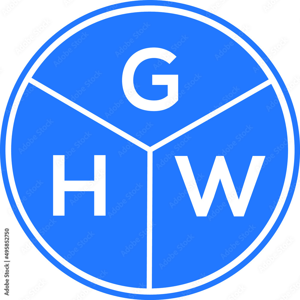 GHW letter logo design on White background. GHW creative Circle letter logo concept. GHW letter design. GHW letter logo design on White background. GHW creative Circle letter logo concept. GHW letter design.