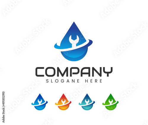 Plumbing and service logo design. Fix Repair Services Logo Design
