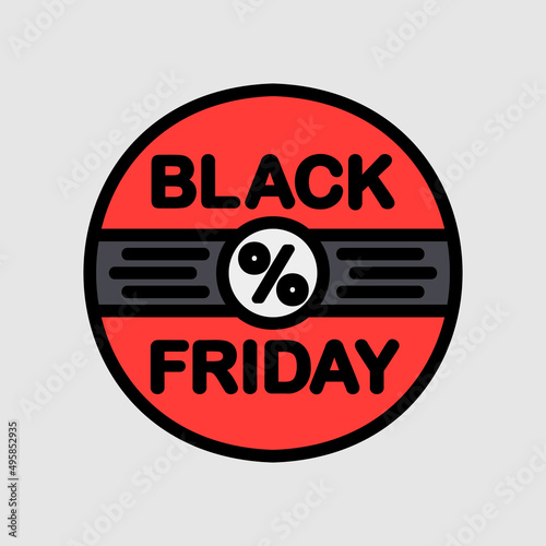 Black friday event icon in filled line style, use for website mobile app presentation
