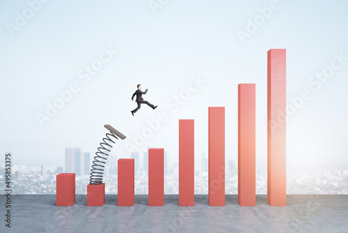 Fotografie Concept of business boost and growth