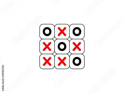 Tic tac toe game dice icon vector, XO dice design, flat icon vector illustrator