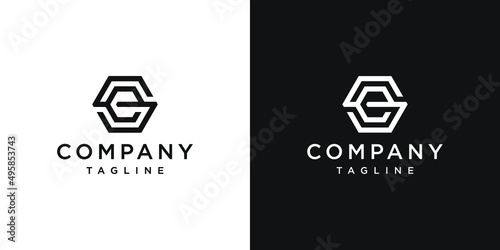 Creative Letter SE Monogram Logo Design Icon Template White and Black Background