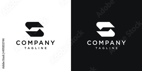 Creative Letter S Monogram Logo Design Icon Template White and Black Background