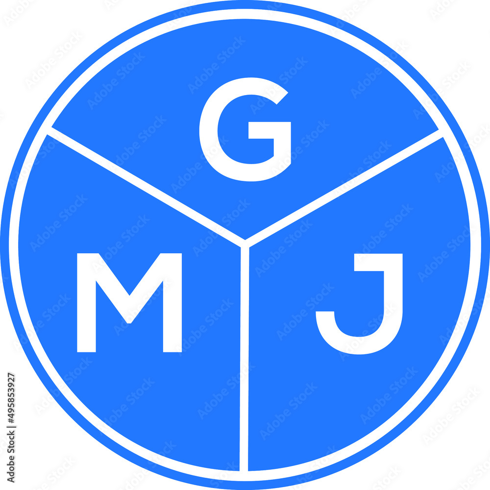 GMJ letter logo design on white background. GMJ creative circle letter logo concept. GMJ letter design. GMJ letter logo design on white background. GMJ creative circle letter logo concept. GMJ letter design.