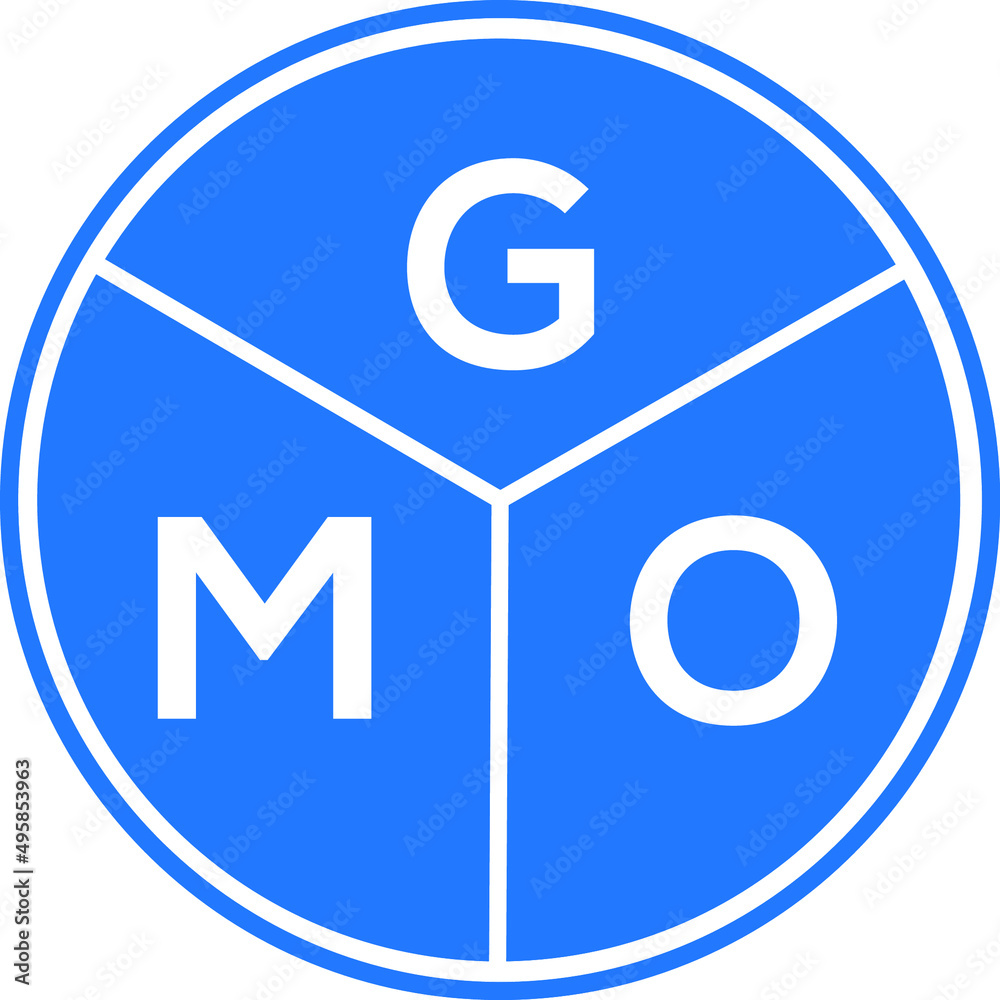 GMO letter logo design on white background. GMO creative circle letter logo concept. GMO letter design. GMO letter logo design on white background. GMO creative circle letter logo concept. GMO letter design.