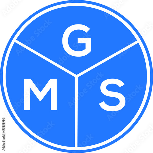 GMS letter logo design on white background. GMS creative circle letter logo concept. GMS letter design.