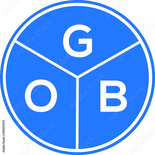 GOB letter logo design on white background. GOB  creative circle letter logo concept. GOB letter design. photo