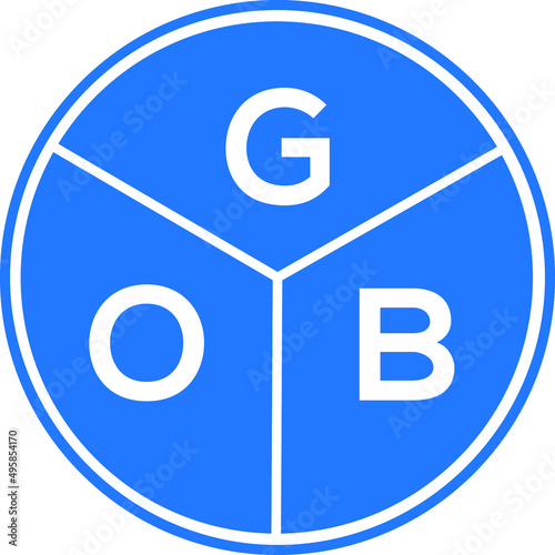 GOB letter logo design on white background. GOB  creative circle letter logo concept. GOB letter design.