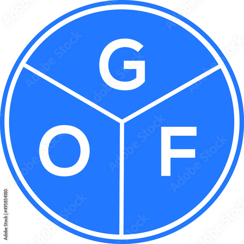 GOF letter logo design on white background. GOF creative circle letter logo concept. GOF letter design . photo