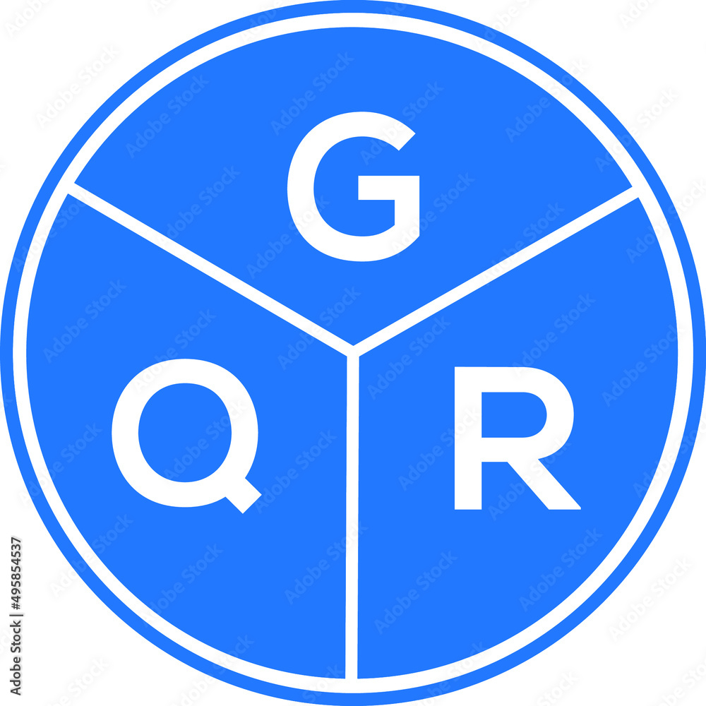 GQR letter logo design on White background. GQR creative Circle letter logo concept. GQR letter design. GQR letter logo design on White background. GQR creative Circle letter logo concept. GQR letter design.