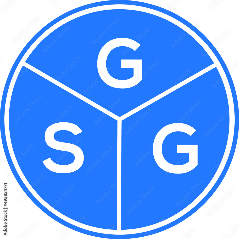 GSG letter logo design on White background. GSG creative Circle letter logo concept. GSG letter design. 