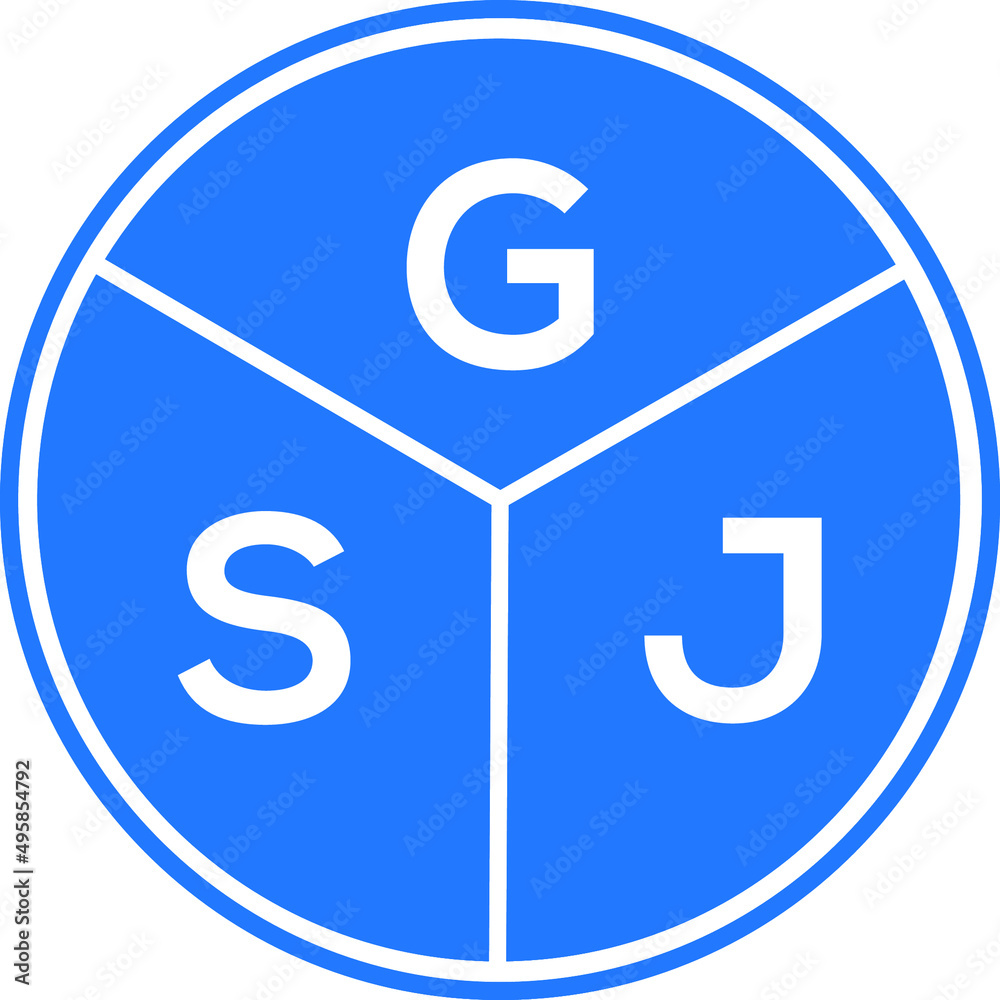 GSJ letter logo design on White background. GSJ creative Circle letter logo concept. GSJ letter desig .