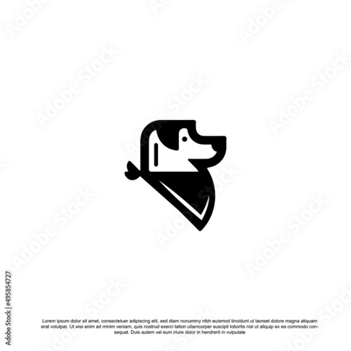 Dog with bandana or mask logo design
