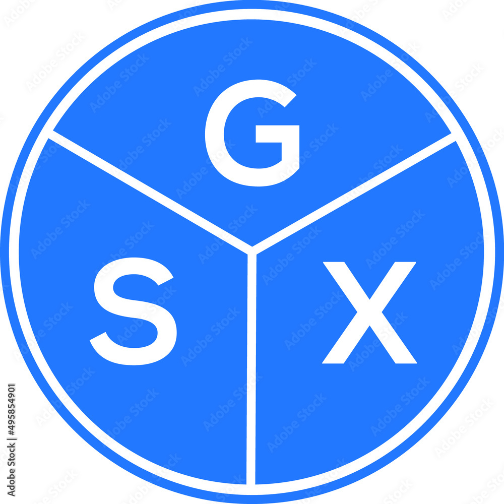 GSX letter logo design on White background. GSX creative Circle letter logo concept. GSX letter design. GSX letter logo design on White background. GSX creative Circle letter logo concept. GSX letter design.