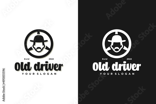 vintage old driver logo, community logo, reference logo