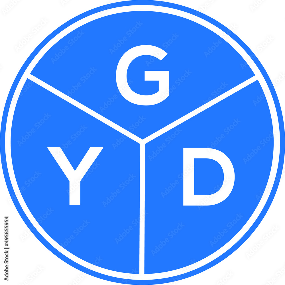 GYD letter logo design on White background. GYD creative Circle letter logo concept. GYD letter design. GYD letter logo design on White background. GYD creative Circle letter logo concept. GYD letter design.