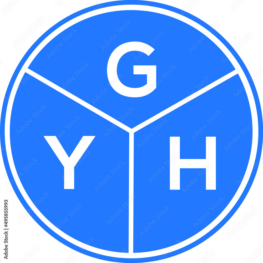 GYH letter logo design on White background. GYH creative Circle letter logo concept. GYH letter design. 