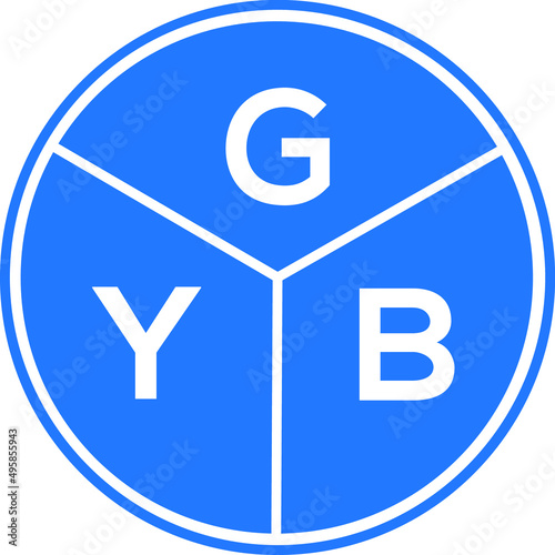 GYB letter logo design on white background. GYB creative circle letter logo concept. GYB letter design.