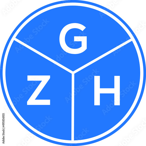 GZH letter logo design on White background. GZH creative Circle letter logo concept. GZH letter design. 