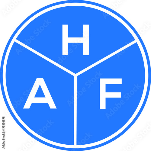HAF letter logo design on White background. HAF creative Circle letter logo concept. HAF letter design. 