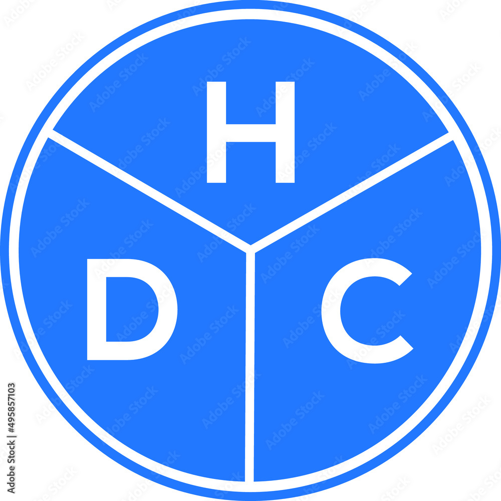 Obraz premium HDC letter logo design on white background. HDC creative circle letter logo concept. HDC letter design. 