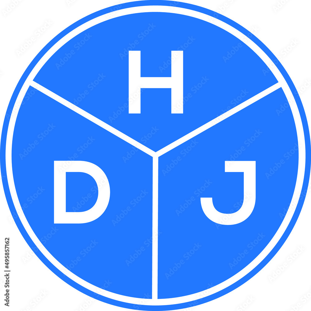 HDJ letter logo design on white background. HDJ creative circle letter logo concept. HDJ letter design. HDJ letter logo design on white background. HDJ creative circle letter logo concept. HDJ letter design.