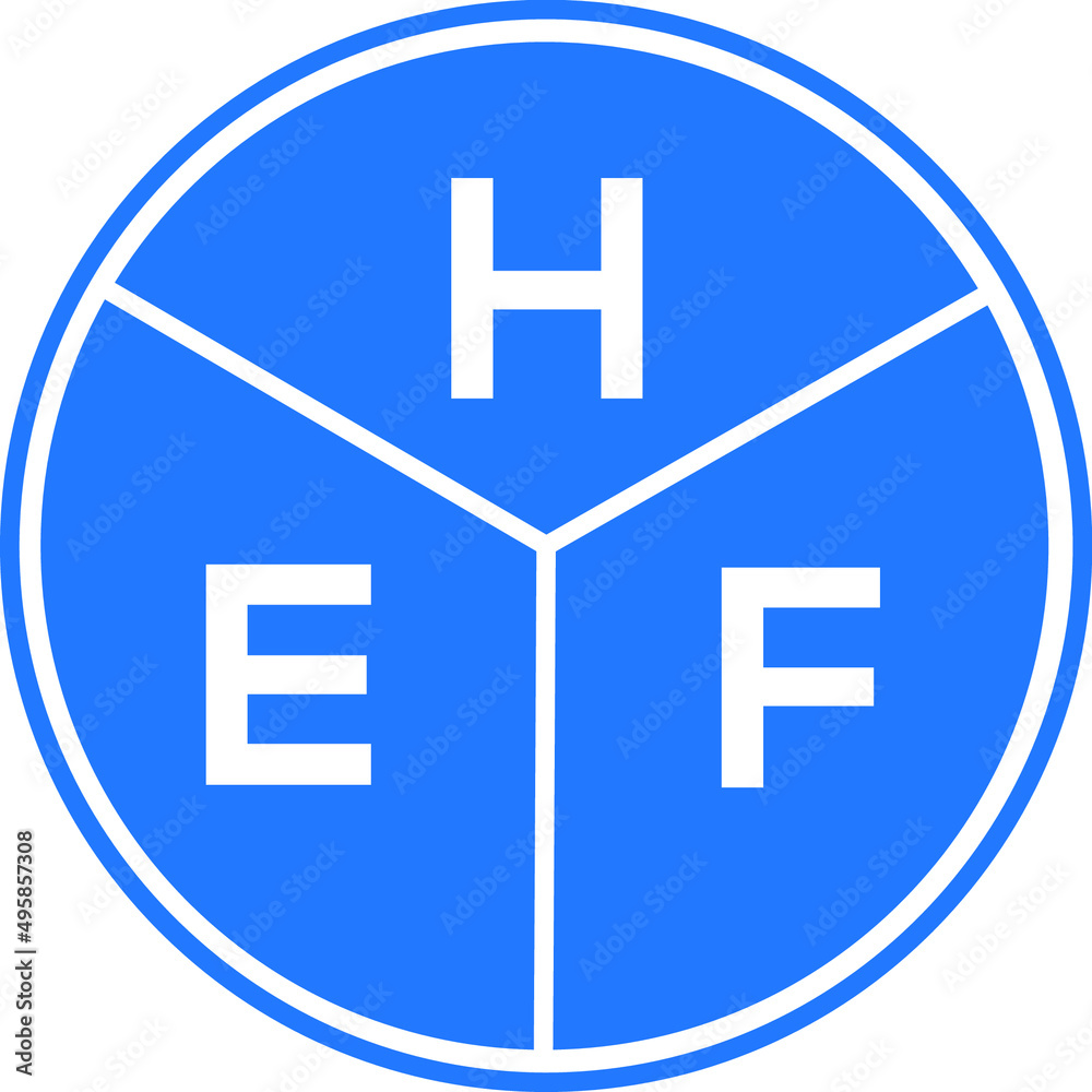 Obraz premium HEF letter logo design on white background. HEF creative circle letter logo concept. HEF letter design.