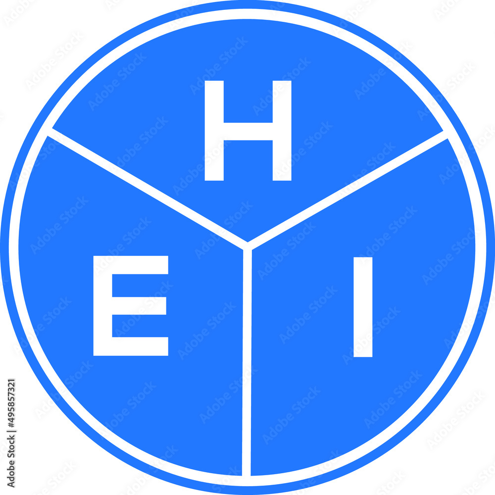 Obraz premium HEI letter logo design on white background. HEI creative circle letter logo concept. HEI letter design. 